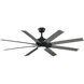 Levon Custom 1 Light Black Fan Light