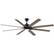 Levon Custom 1 Light Black Fan Light