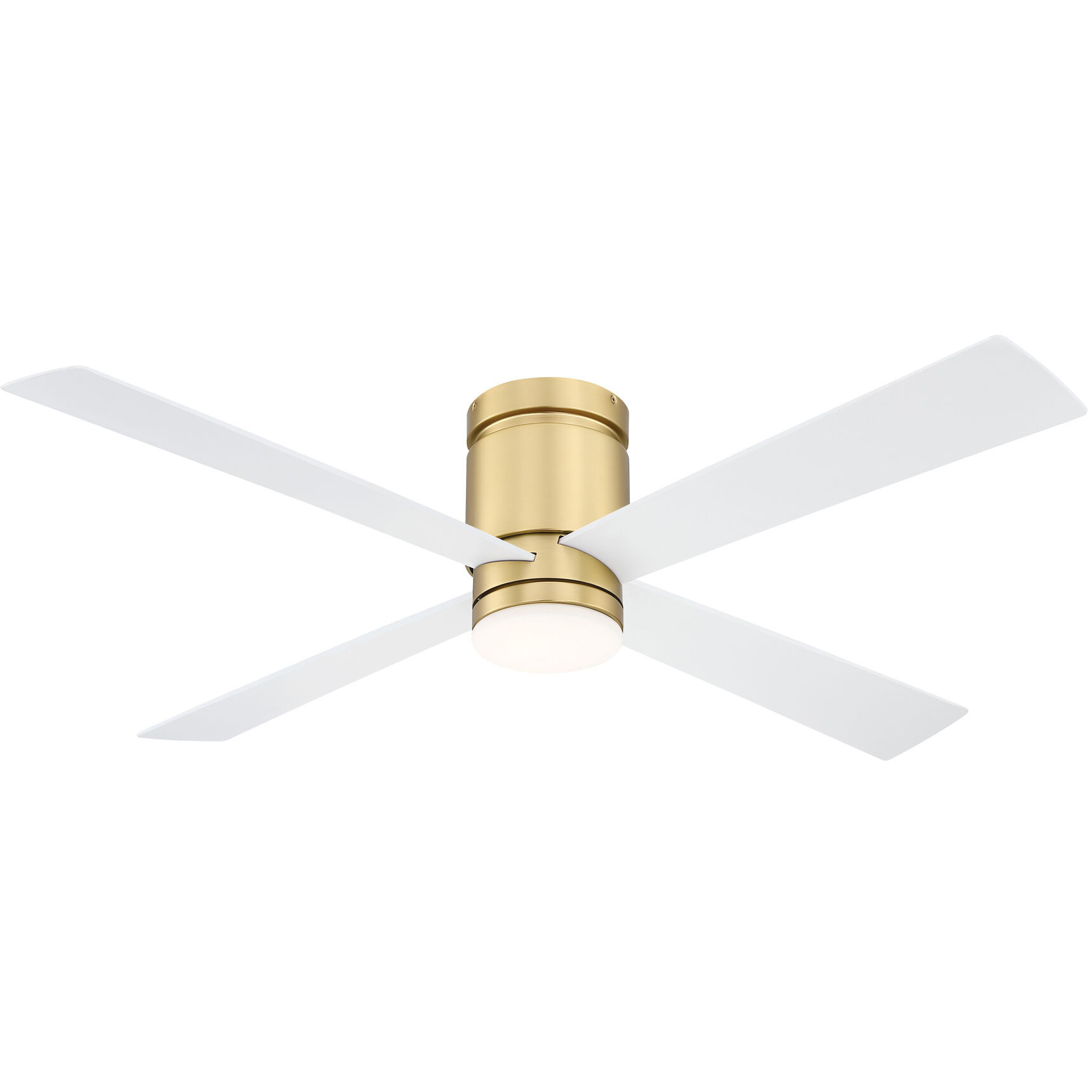 Kwartet 52 inch Brushed Satin Brass with Matte White Blades Fan-Uni