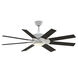 Levon Custom 52 inch Matte White with Dark Walnut Blades Indoor/Outdoor Smart Ceiling Fan, Kit