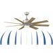 Levon Custom 52 inch Matte White with Dark Walnut Blades Indoor/Outdoor Smart Ceiling Fan, Kit