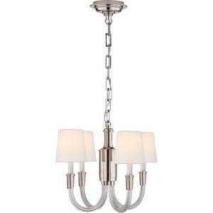 Thomas O'Brien VIVIAN 4 Light 18.5 inch Crystal with Polished Nickel Mini Chandelier Ceiling Light in Linen