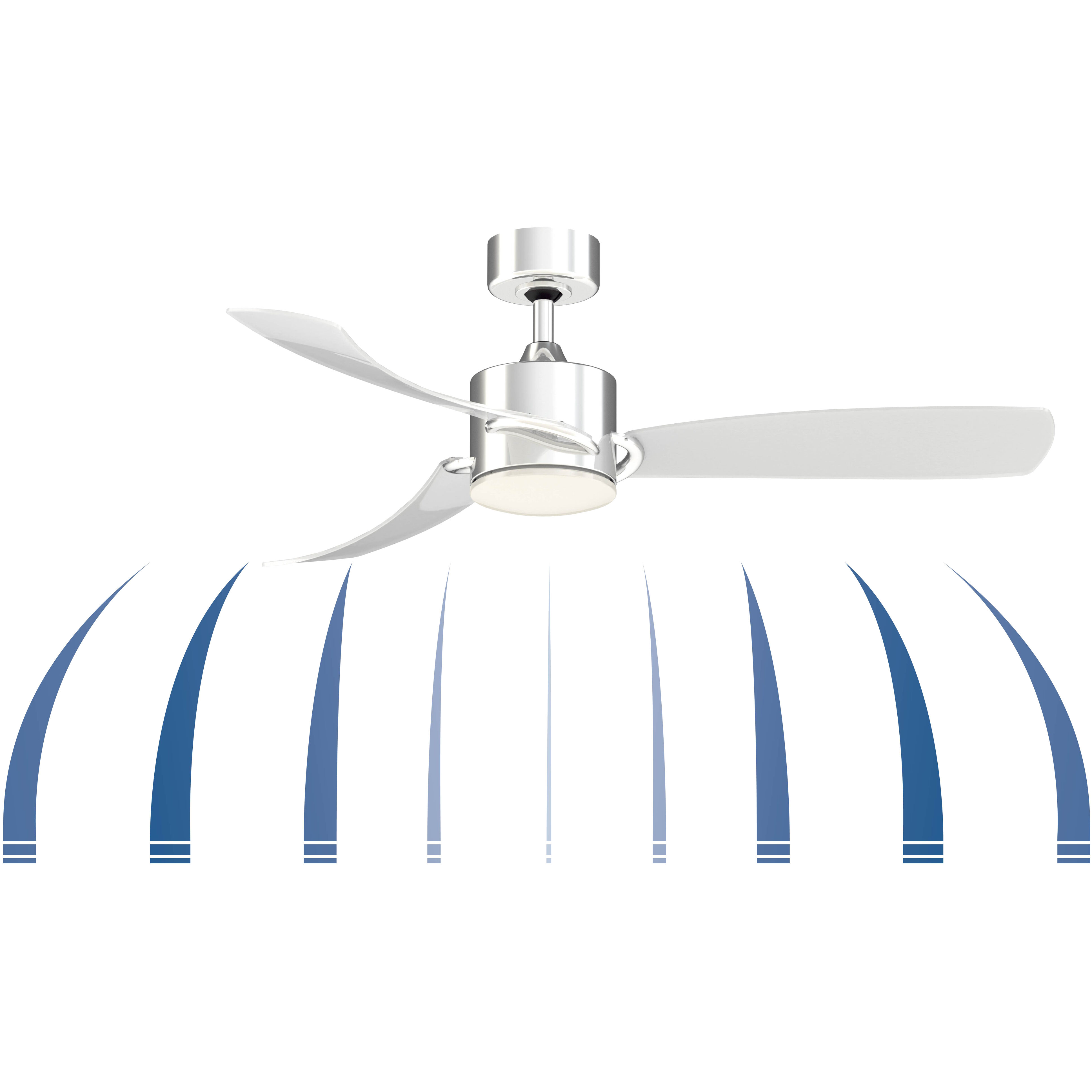 SculptAire 52 inch Chrome with Clear Blades Fan-Uni