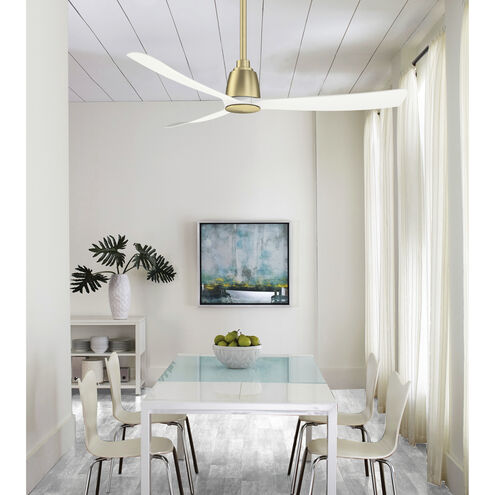 Kute 52 52 inch Brushed Satin Brass with Matte White Blades Fan-Uni
