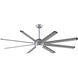 Stellar Custom Silver with Black Tip 33.13 inch each Fan Blade in 72, Silver with Black Accents
