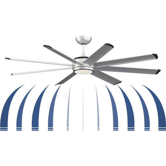 Stellar Custom Silver Fan Motor Only, Blades Sold Separately