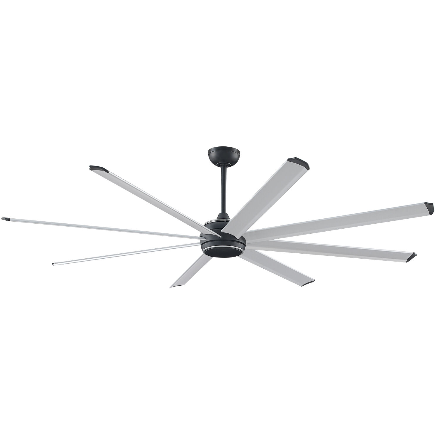 Stellar Custom Silver with Black Tip 39.18 inch Each Fan Blades in Silver with Black Accents