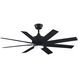 Levon Custom 1 Light Black Fan Light