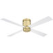 Kwartet 52 inch Brushed Satin Brass with Matte White Blades Fan-Uni
