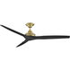 Spitfire Brushed Satin Brass Fan Motor, (Motor Only - Blades sold separately)