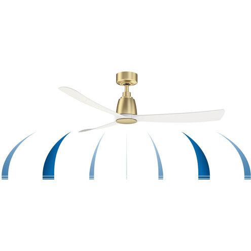 Kute 52 52 inch Brushed Satin Brass with Matte White Blades Fan-Uni