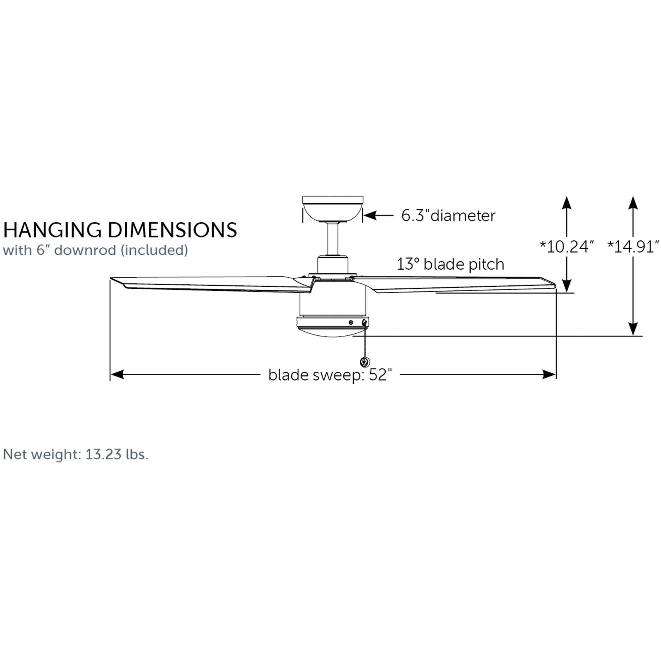 PC/DC 52 inch Silver Fan-Uni