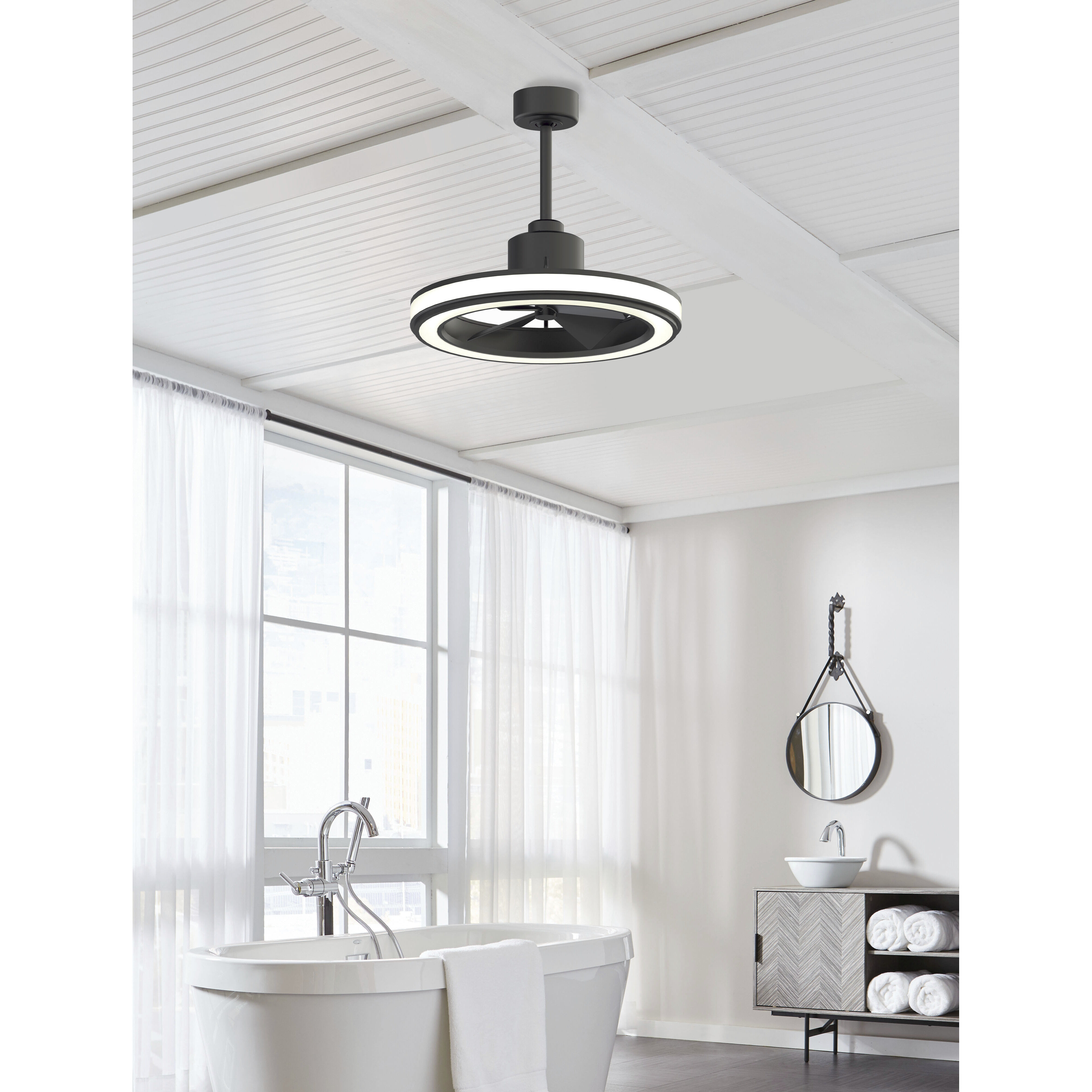 Gleam 16 inch Black Fan-Uni