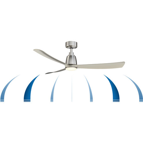 Kute 52 52 inch Brushed Nickel Indoor/Outdoor Ceiling Fan