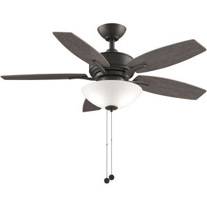 Aire Deluxe 44 inch Matte Greige with Weathered Wood Blades Indoor/Outdoor Ceiling Fan