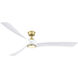 Wrap Custom 64 inch Brushed Satin Brass Fan-Multi, Marine Grade