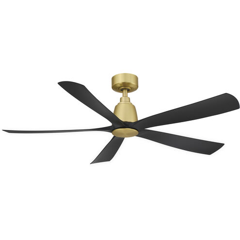Kute5 52 52 inch Brushed Satin Brass with Black Blades Fan-Uni
