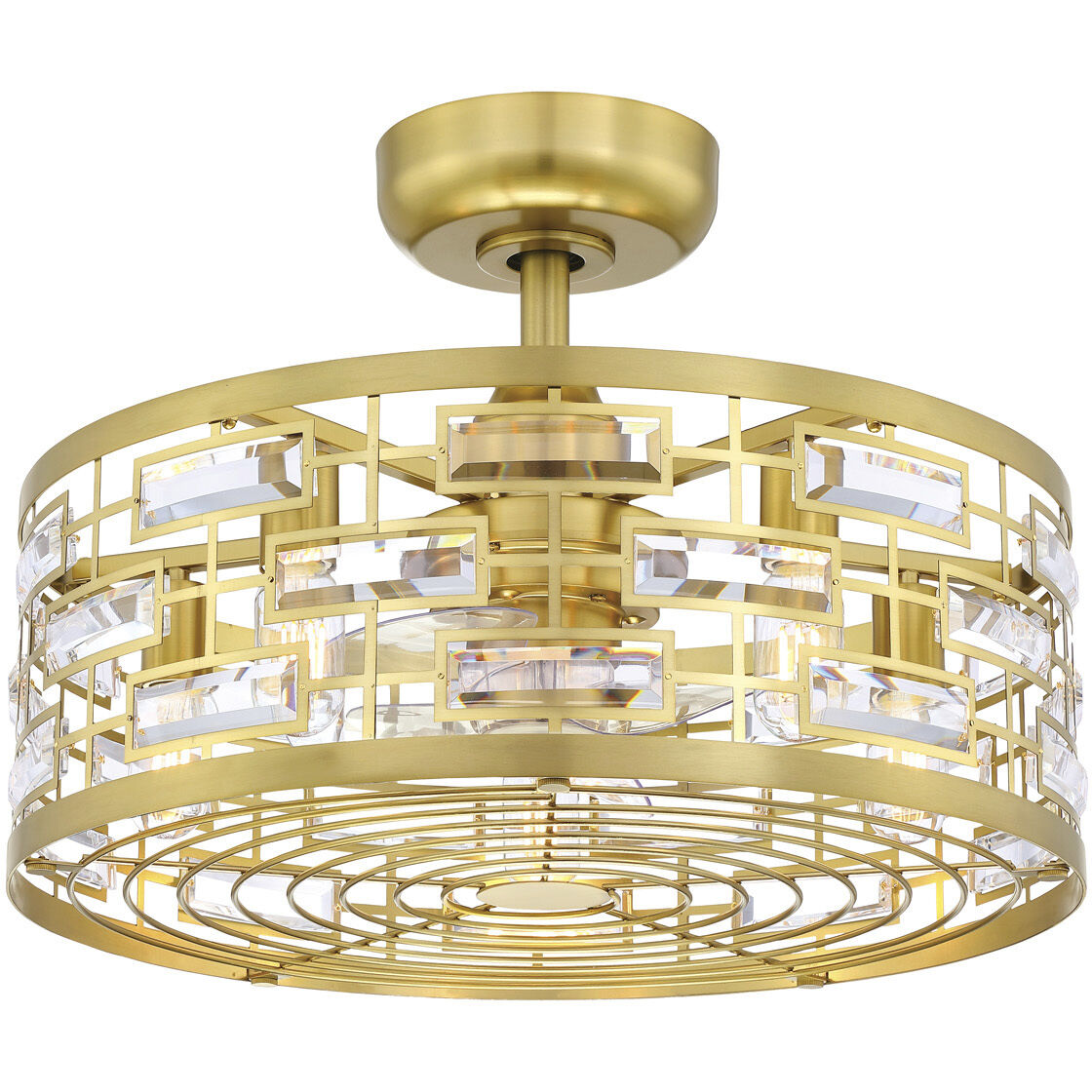 Klout 12 inch Brushed Satin Brass with Clear Blades Fan-Uni