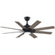 Levon Custom 1 Light Black Fan Light