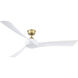 Wrap Custom 64 inch Brushed Satin Brass Fan-Multi, Marine Grade