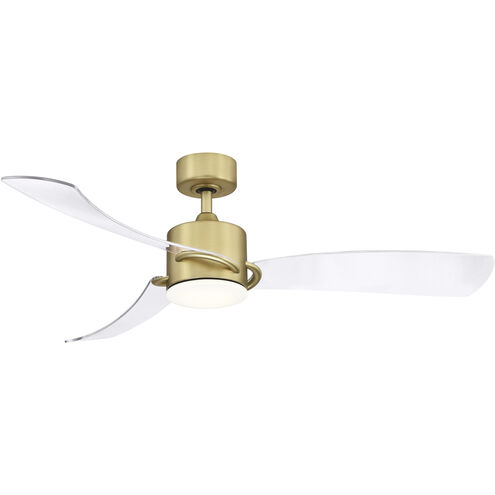 SculptAire 52 inch Brushed Satin Brass with Clear Blades Indoor/Outdoor Ceiling Fan