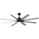 Levon Custom 1 Light Black Fan Light