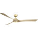 Wrap Custom 64 inch Brushed Satin Brass Fan-Multi, Marine Grade