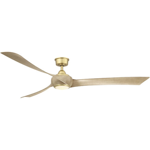 Wrap Custom 64 inch Brushed Satin Brass Fan-Multi, Marine Grade