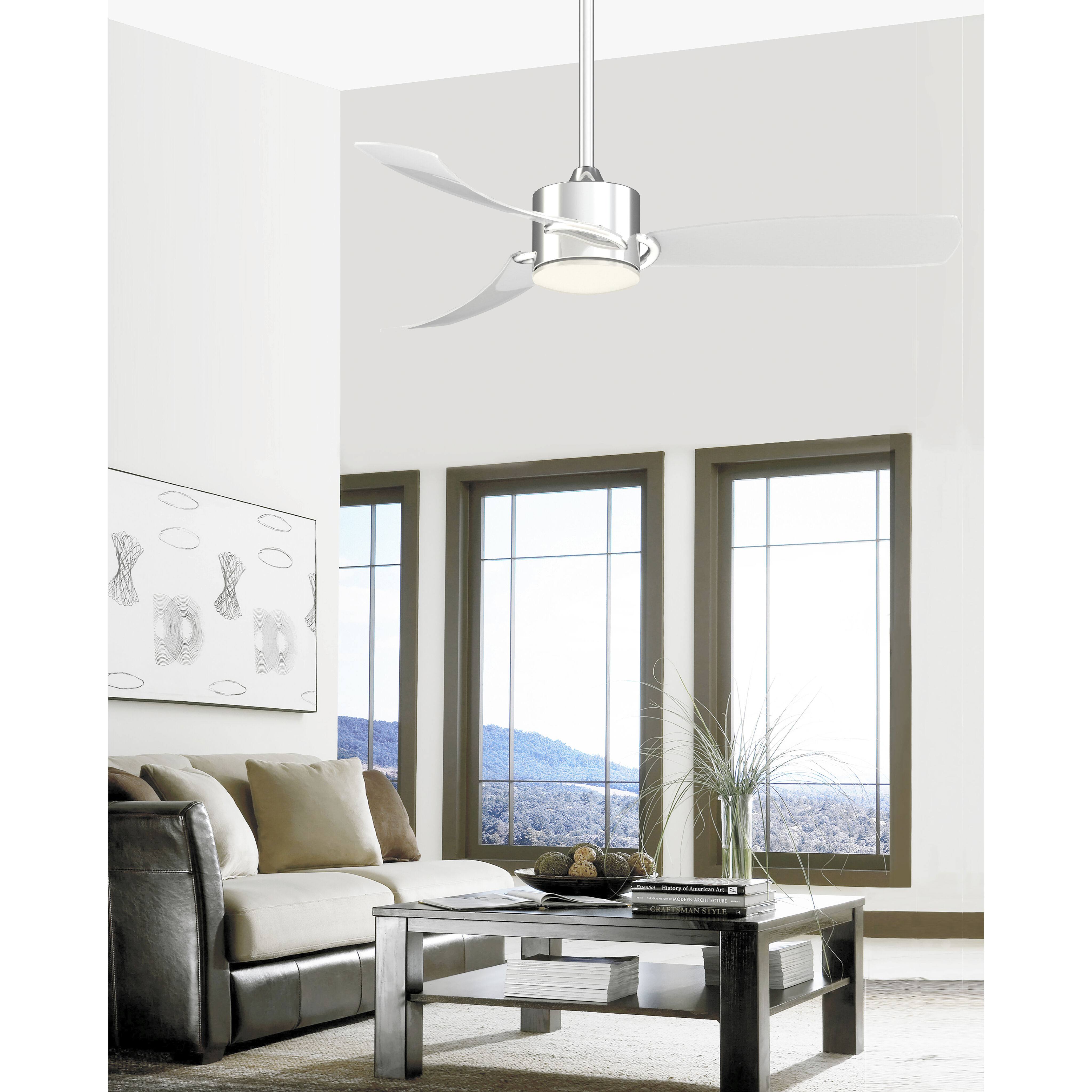 SculptAire 52 inch Chrome with Clear Blades Fan-Uni
