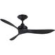 Aviara Coastal 52 inch Black Indoor/Outdoor Smart Ceiling Fan, Kit