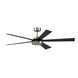 TorchAire 64 64 inch Brushed Nickel with Black Blades Fan-Uni