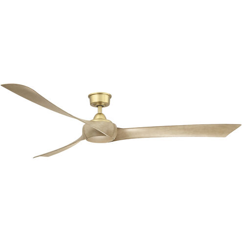Wrap Custom 64 inch Brushed Satin Brass Fan-Multi, Marine Grade