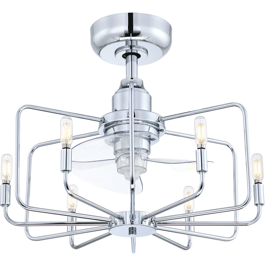 Influencer 14 inch Chrome with Clear Blades Fan-Uni