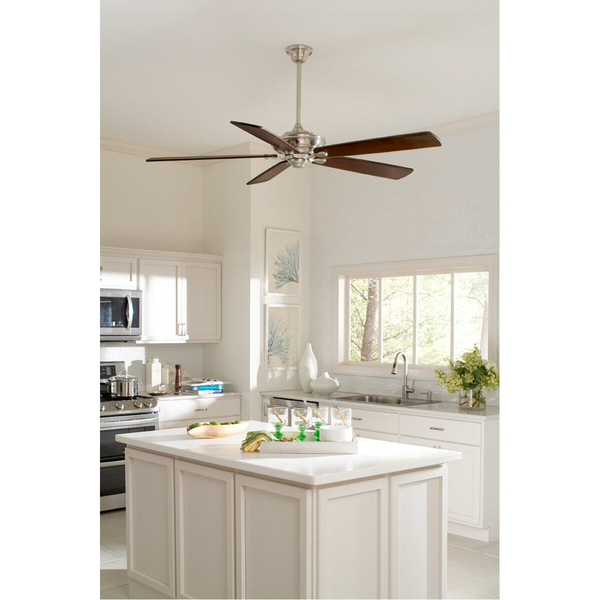 myFanimation 12.98 inch Brushed Nickel Fan Motor Only, Blades Sold Separately, Motor Only