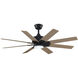 Levon Custom 1 Light Black Fan Light