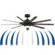 Odyn Custom 64 inch Matte White with Dark Walnut Blades Indoor/Outdoor Smart Ceiling Fan, Kit