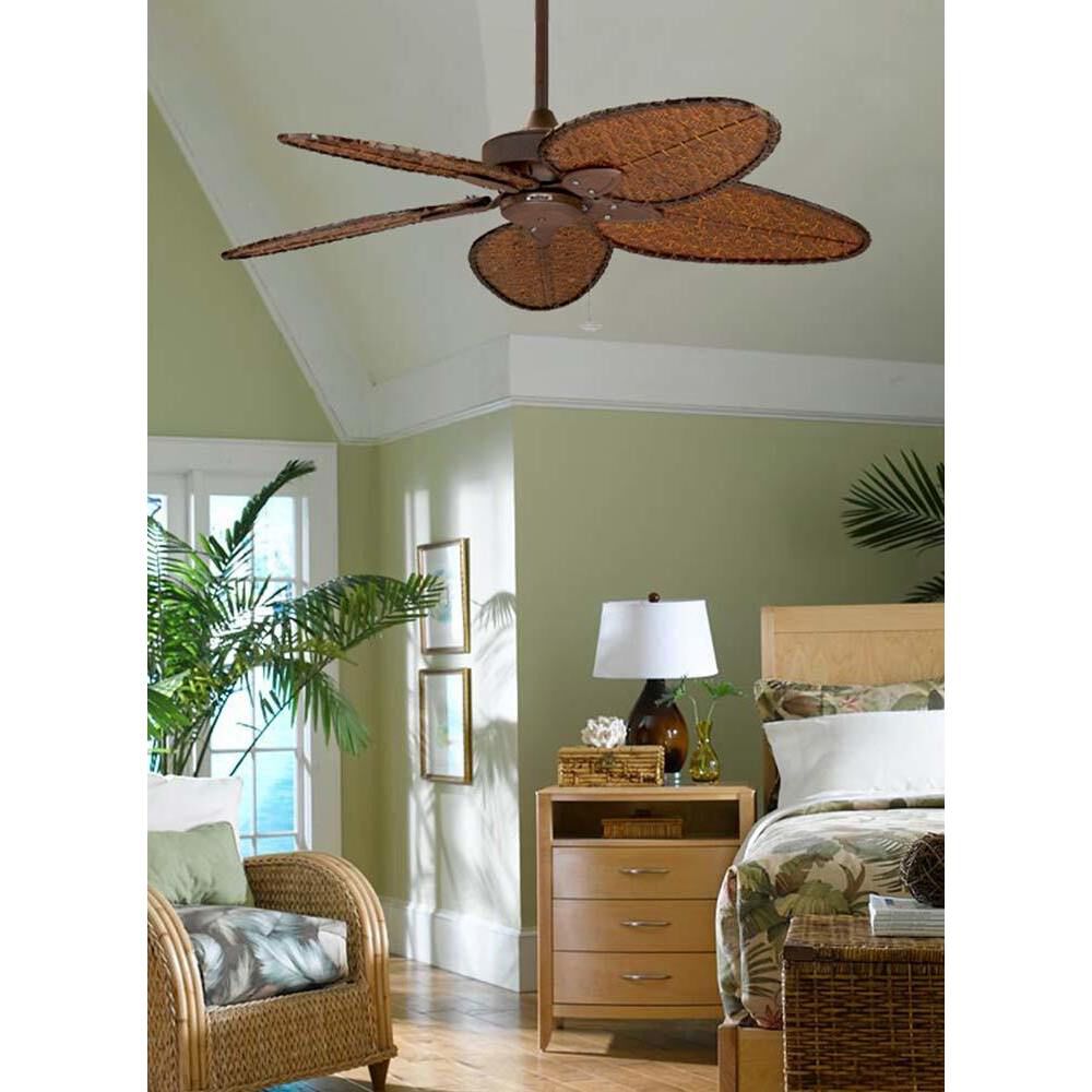 Windpointe 52 inch Rust with Narrow Oval Antique Bamboo Blades Fan-Uni
