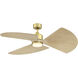 TriAire Custom 1 Light Brushed Satin Brass Fan Light