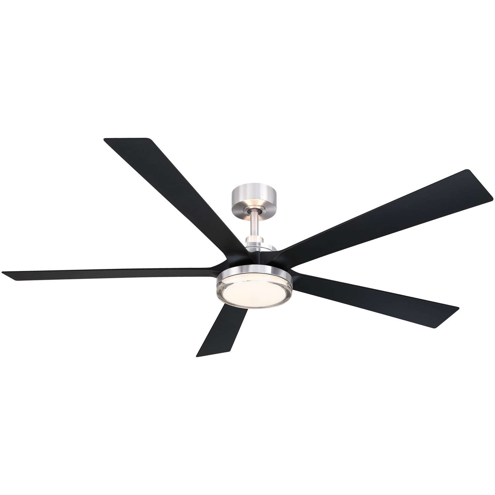 TorchAire 64 64 inch Brushed Nickel with Black Blades Fan-Uni