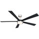 TorchAire 64 64 inch Brushed Nickel with Black Blades Fan-Uni
