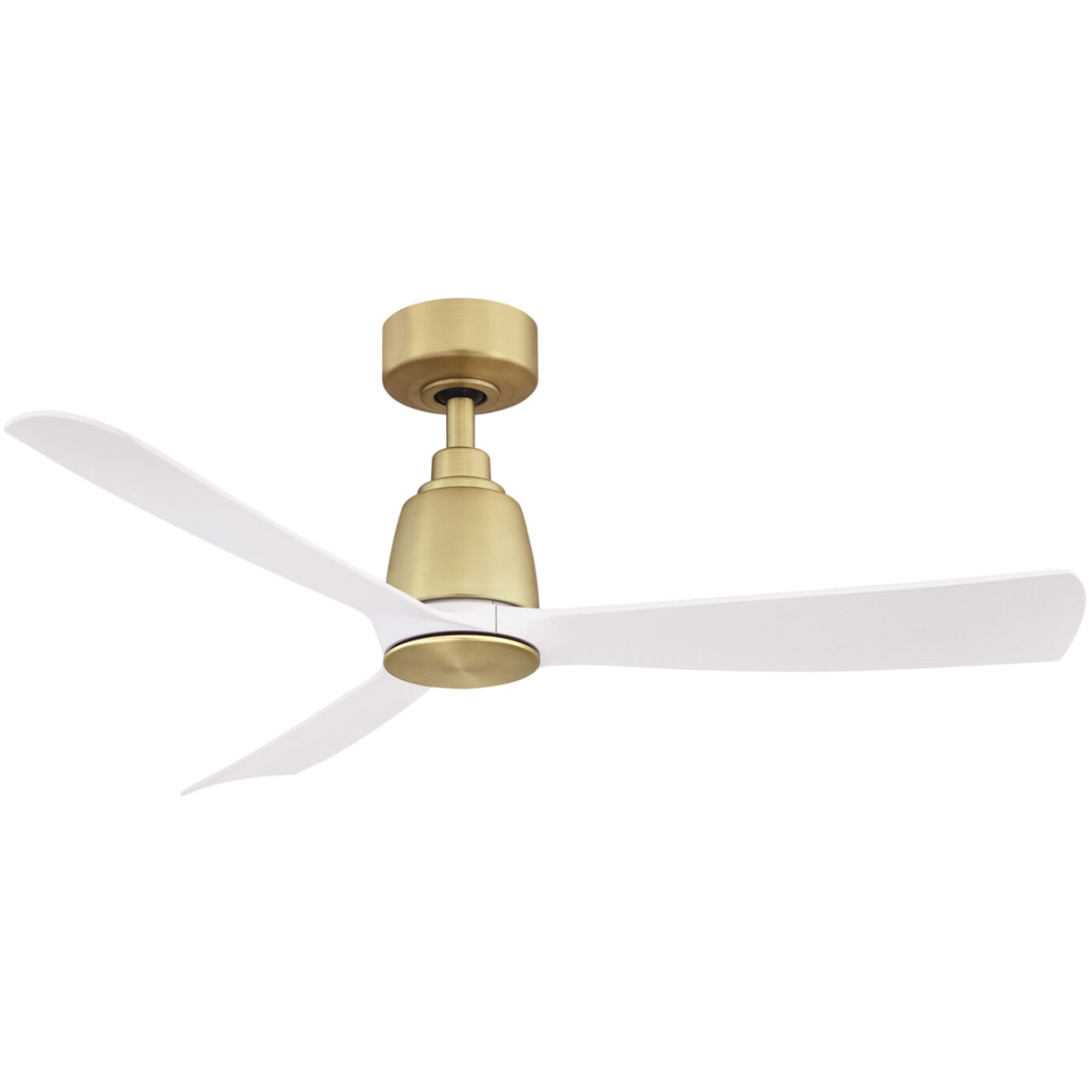 Kute 44 inch Brushed Satin Brass with Matte White Blades Fan-Uni