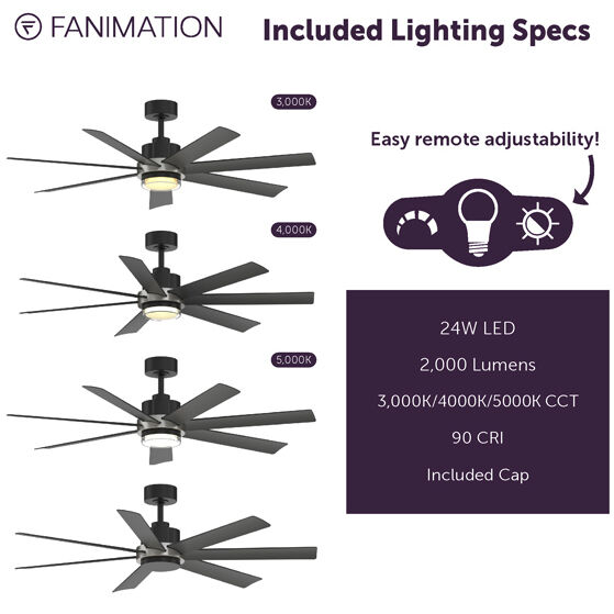Pendry 56 inch Black Fan-Uni