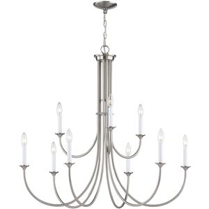 Meadowview 9 Light 36 inch Brushed Nickel Chandelier Ceiling Light