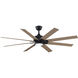 Levon Custom 1 Light Black Fan Light