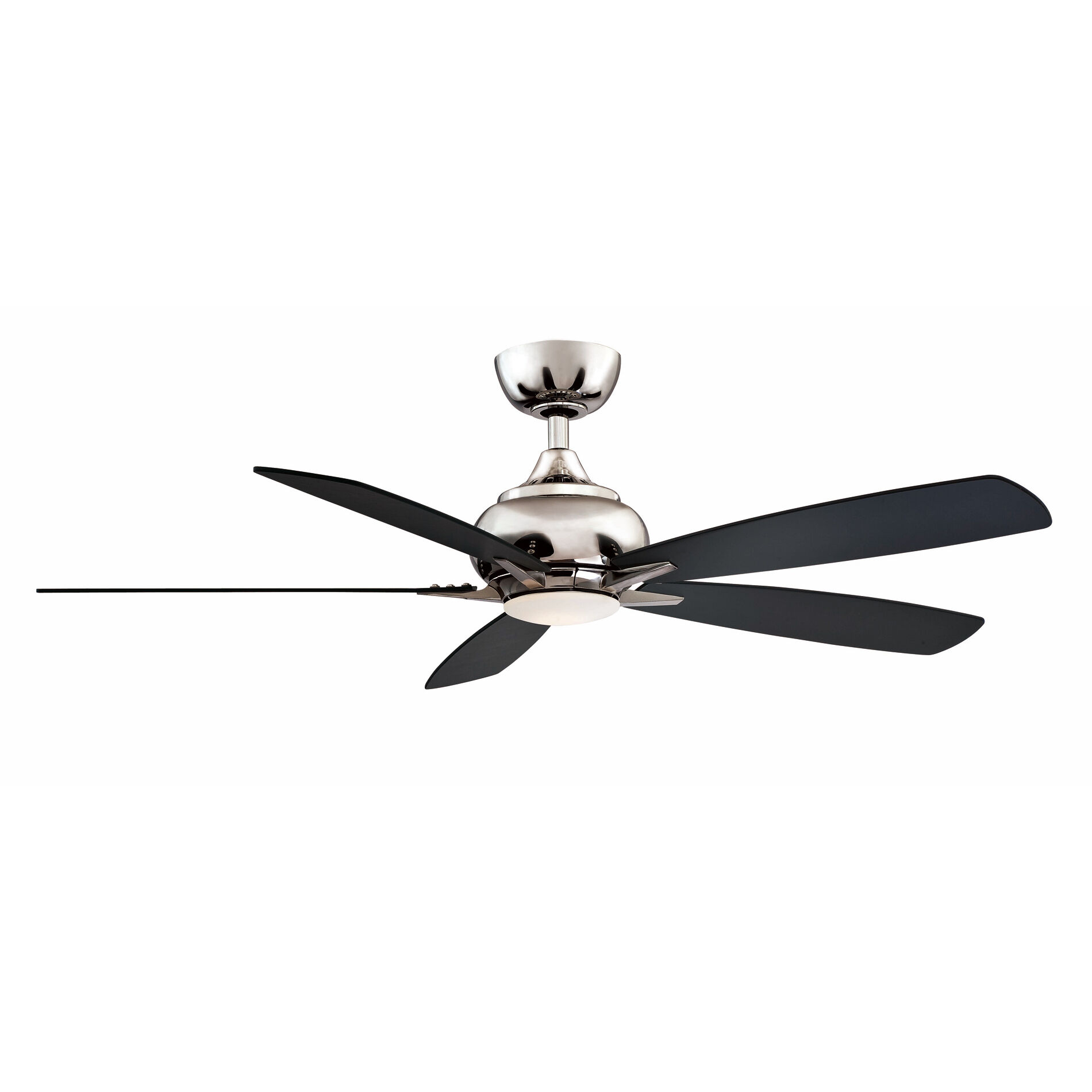 Doren 52 inch Polished Nickel with Black Blades Fan-Uni