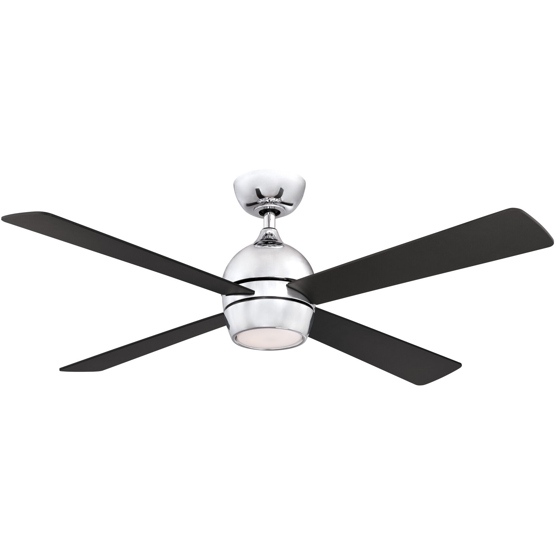 Kwad 52 52 inch Chrome with Black Blades Fan-Uni