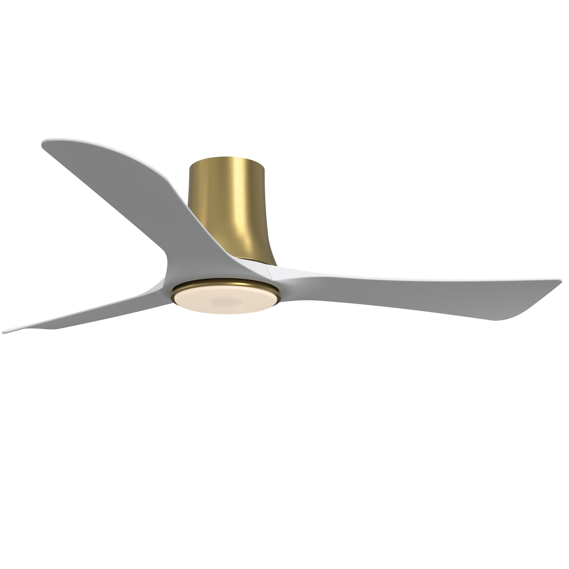 Corke 52 52 inch Brushed Satin Brass with Matte White Blades Ceiling Fan