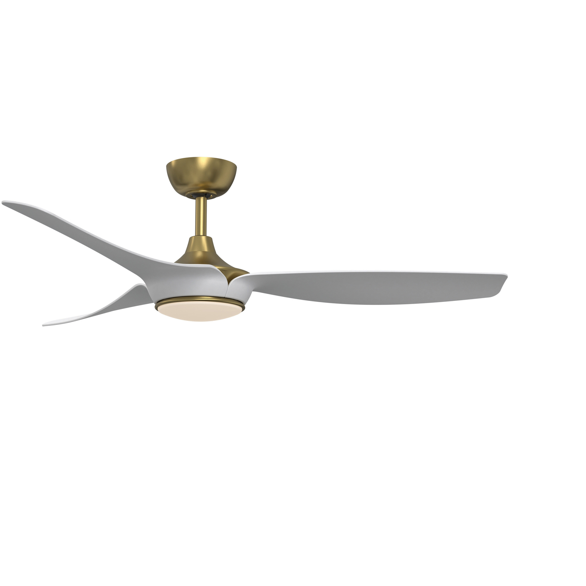 Lizza 56 inch Brushed Satin Brass with Matte White Blades Ceiling Fan